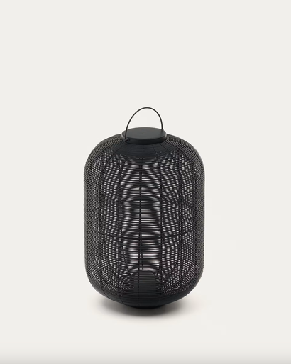 [L1100011FN01] SARANELLA : Lampe de table baladeuse grand format Saranella en rotin synthétique noir